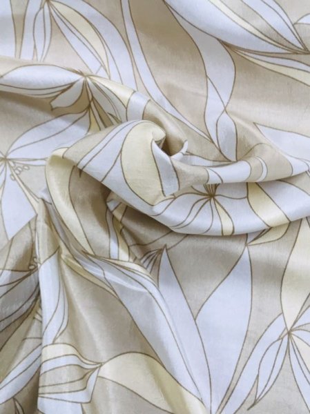 画像3: 生地:花柄ポリエステルプリント(ベージュ) (3)