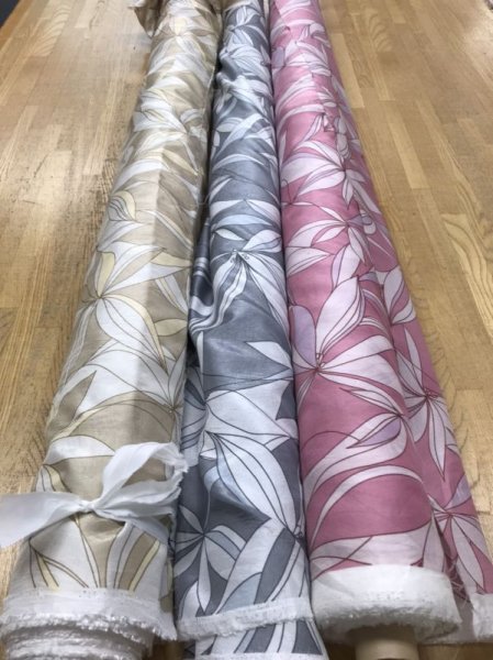 画像4: 生地:花柄ポリエステルプリント(ベージュ) (4)