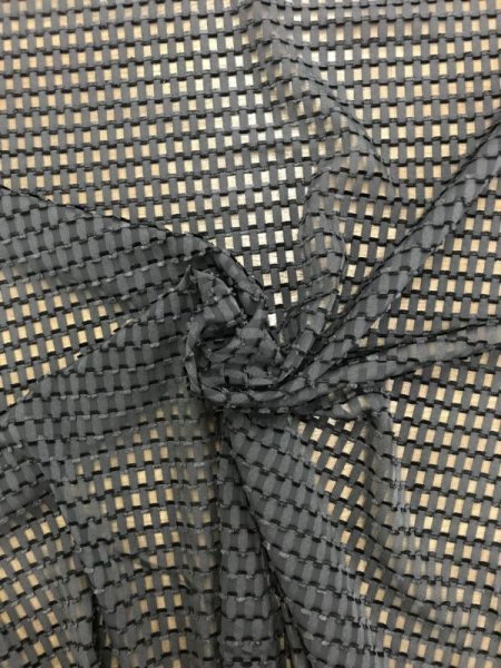 画像3: 生地:スクエア透けポリエステル(黒) (3)