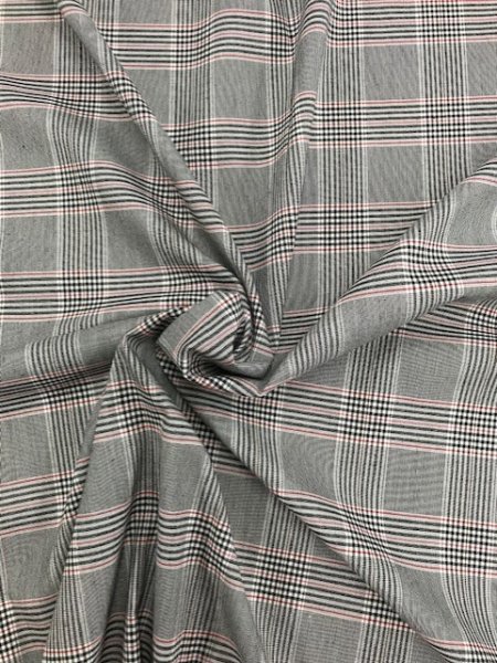 画像3: 生地:チェック柄ポリエステルストレッチ(黒/赤) (3)