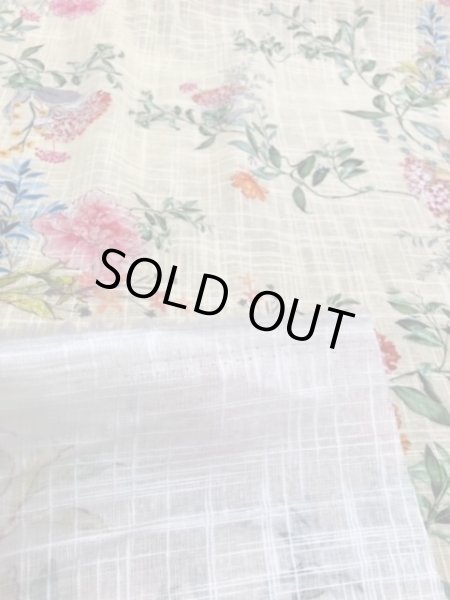 画像3: 生地:花柄綿麻プリント(黄色) (3)