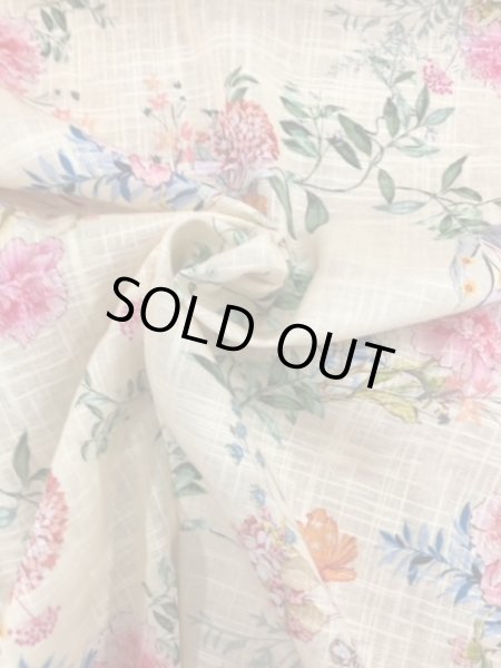 画像4: 生地:花柄綿麻プリント(黄色) (4)