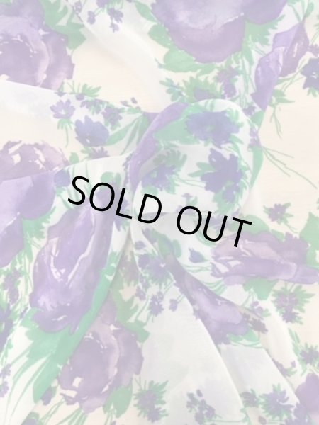 画像5: 生地:花柄アセテート(白/紫) (5)