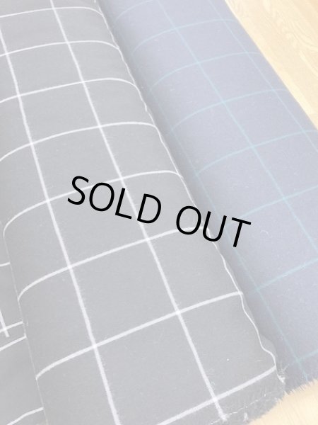 画像7: 生地:格子柄ウール(紺/緑) (7)