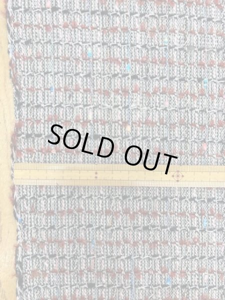 画像3: 生地:ポリ混リングヤーンツイード(グレー/エンジ) (3)