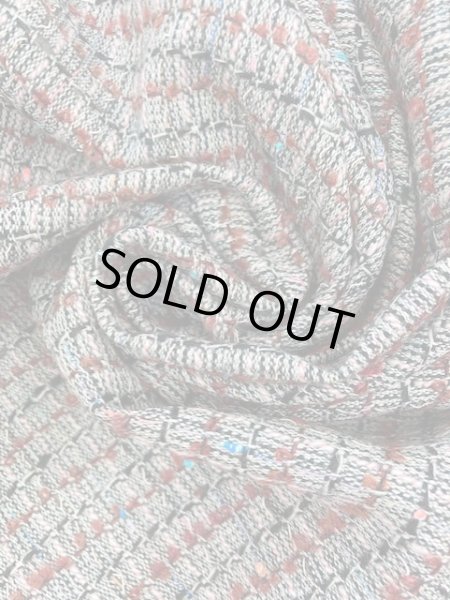 画像7: 生地:ポリ混リングヤーンツイード(グレー/エンジ) (7)