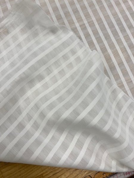 画像4: 生地:ストライプ織りポリエステル(白) (4)