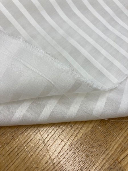 画像3: 生地:ストライプ織りポリエステル(白) (3)