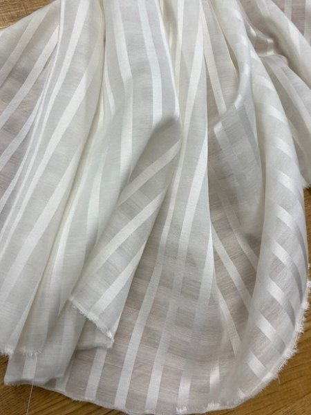 画像5: 生地:ストライプ織りポリエステル(白) (5)
