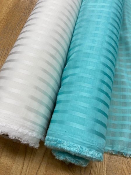 画像7: 生地:ストライプ織りポリエステル(白) (7)