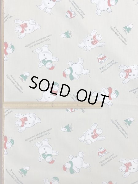 画像3: 生地: スノーマン柄コットン(薄ベージュ) (3)