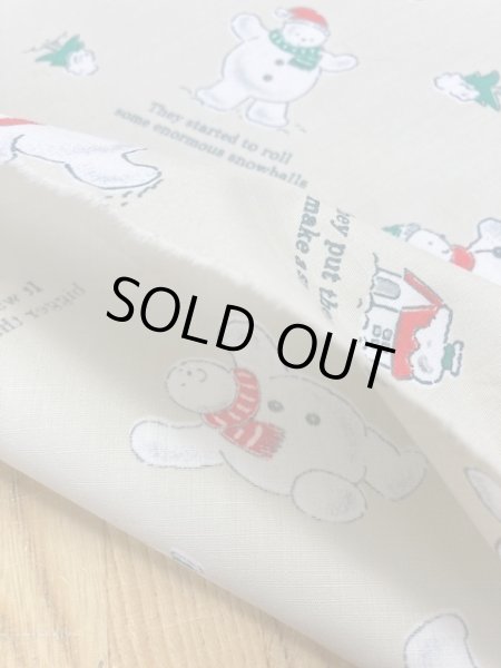 画像5: 生地: スノーマン柄コットン(薄ベージュ) (5)