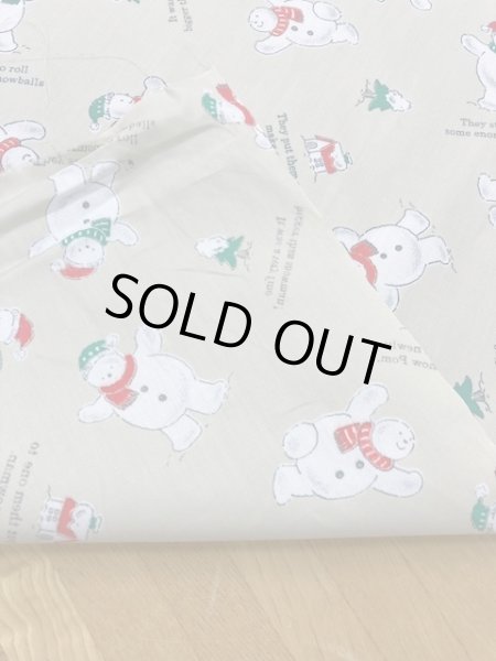 画像4: 生地: スノーマン柄コットン(薄ベージュ) (4)