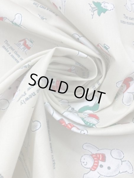 画像6: 生地: スノーマン柄コットン(薄ベージュ) (6)