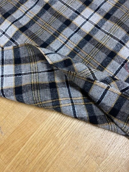 画像4: 生地:チェック柄ウール(黄色系) (4)
