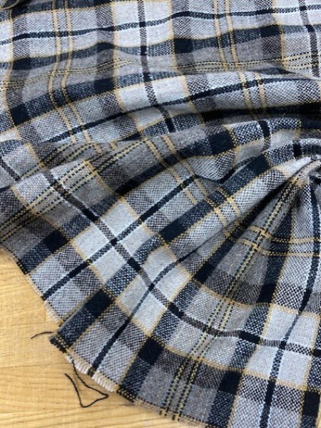 画像3: 生地:チェック柄ウール(黄色系) (3)