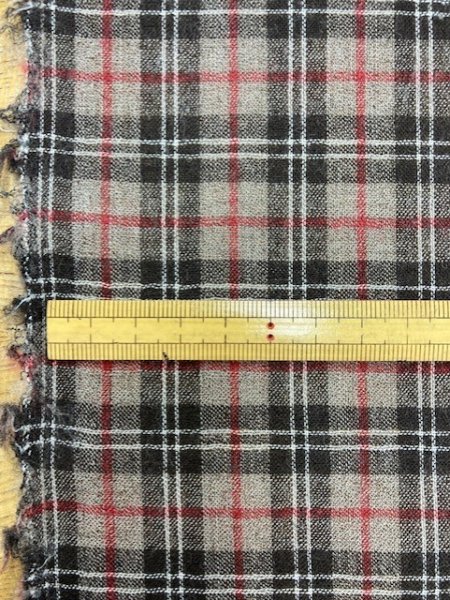 画像2: 生地:チェック柄ウールガーゼ(グレー系) (2)