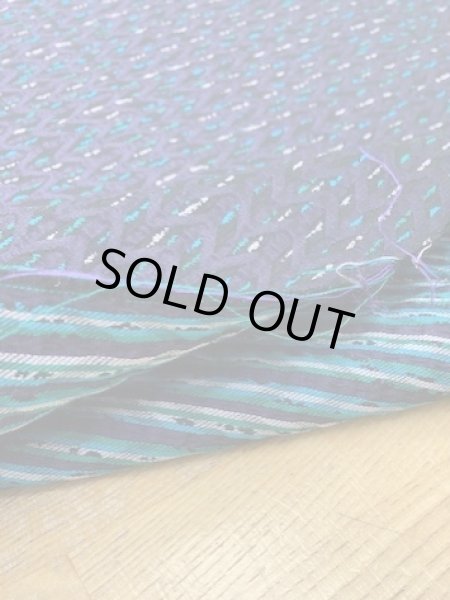 画像4: 生地:シルク混ジグザグ柄ジャガード(ブルー系) (4)