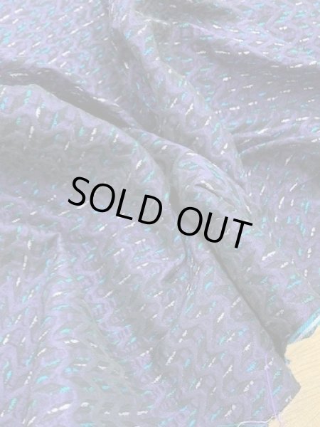 画像5: 生地:シルク混ジグザグ柄ジャガード(ブルー系) (5)