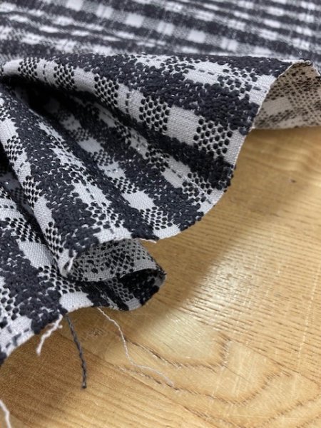 画像5: 生地：チェック柄ジャガード（グレー／紺） (5)