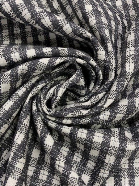 画像6: 生地：チェック柄ジャガード（グレー／紺） (6)