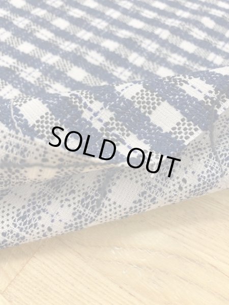 画像4: 生地：チェック柄ジャガード（ベージュ／紺） (4)