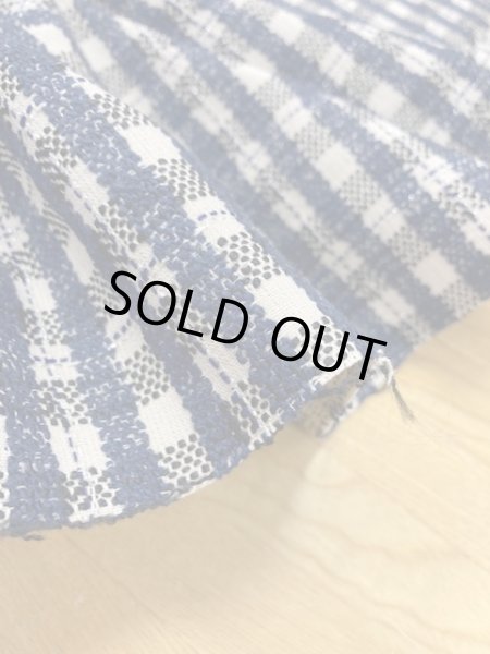 画像5: 生地：チェック柄ジャガード（ベージュ／紺） (5)