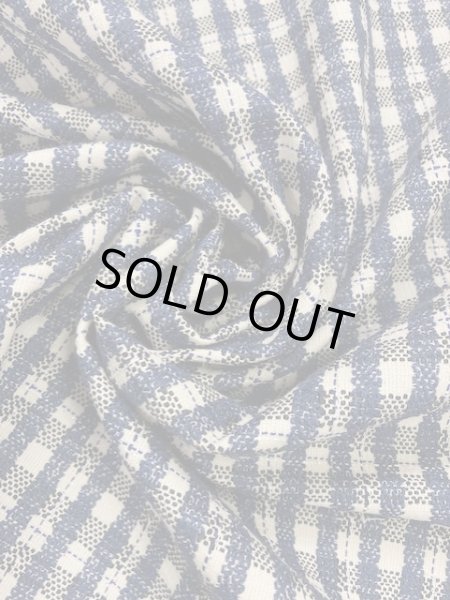 画像6: 生地：チェック柄ジャガード（ベージュ／紺） (6)