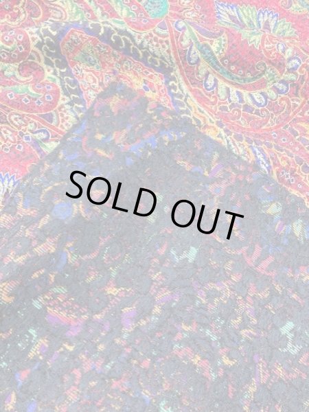 画像4: 生地:シルク混プリント(エンジ) (4)