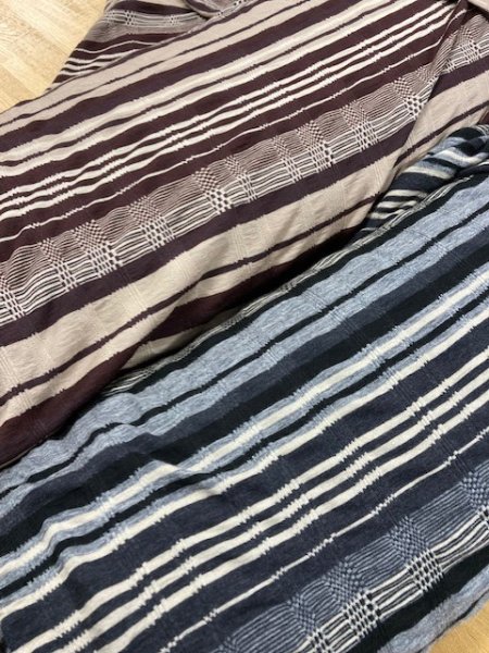 画像7: 生地:ボーダーウールニット(ベージュ/茶) (7)