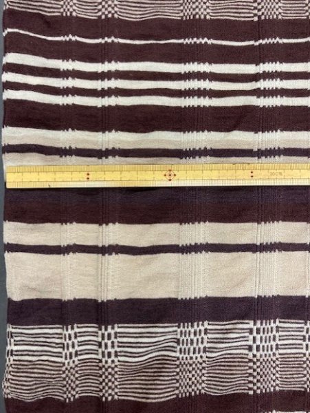 画像2: 生地:ボーダーウールニット(ベージュ/茶) (2)