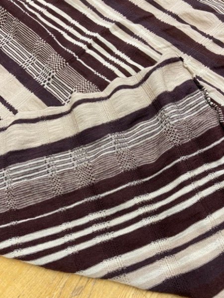 画像3: 生地:ボーダーウールニット(ベージュ/茶) (3)