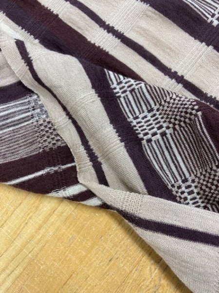 画像4: 生地:ボーダーウールニット(ベージュ/茶) (4)
