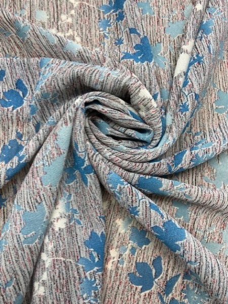 画像7: 生地：和柄ポリエステルプリント（青系） (7)