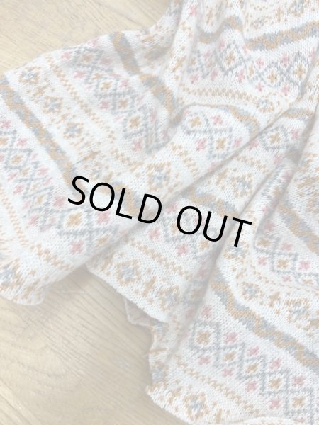 画像5: 生地:フォークロア柄ジャガードニット(生成/オレンジ) (5)