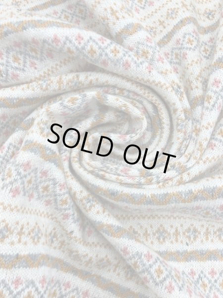 画像6: 生地:フォークロア柄ジャガードニット(生成/オレンジ) (6)