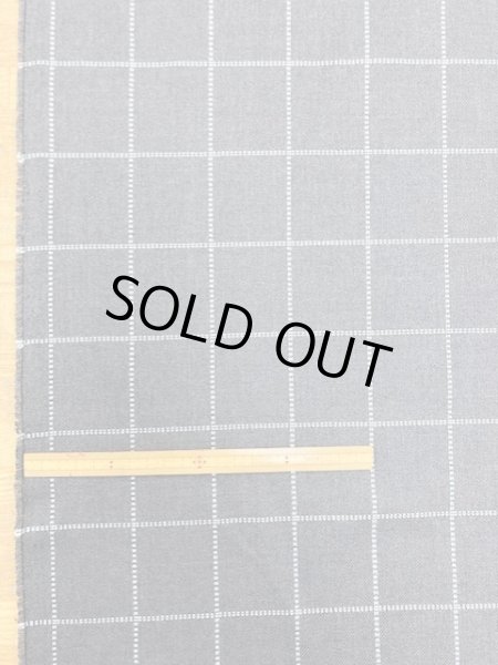 画像1: 生地：格子柄ポリ（グレー／白） (1)