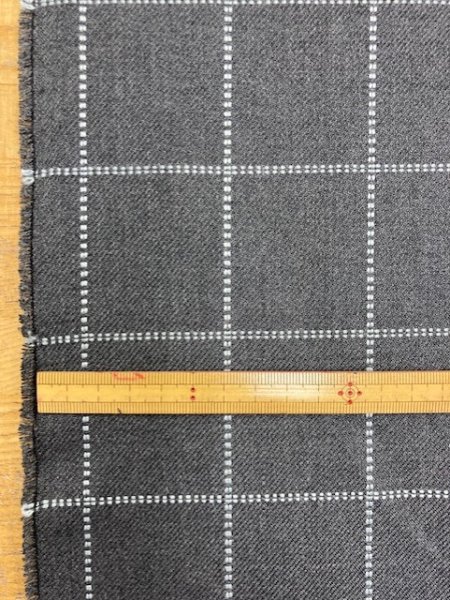 画像2: 生地:格子柄ポリ(グレー/白) (2)