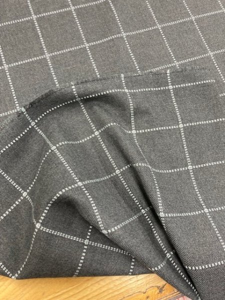 画像3: 生地:格子柄ポリ(グレー/白) (3)