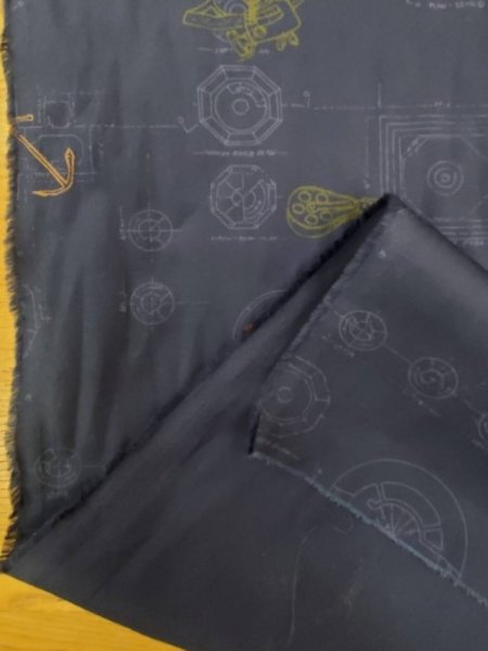 画像3: 生地: ギアパーツ柄(紺) (3)