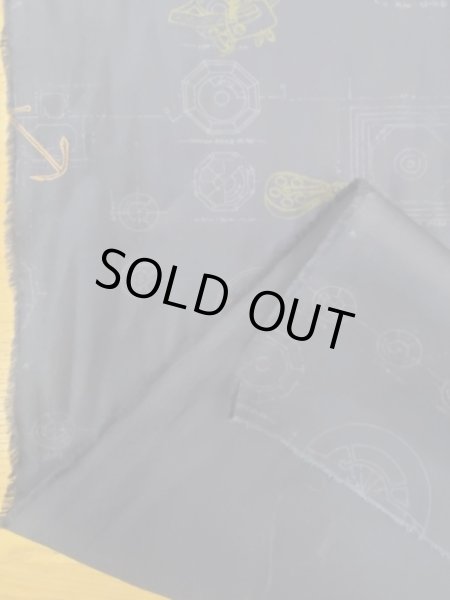 画像3: 生地： ギアパーツ柄（紺） (3)