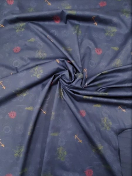 画像4: 生地: ギアパーツ柄(紺) (4)