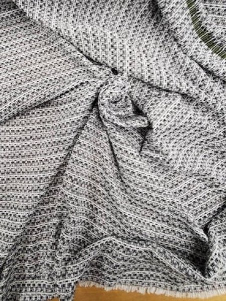 画像4: 生地:綿ツイード(粗目白/黒) (4)