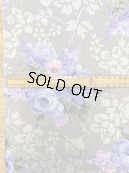 画像2: 生地:花柄コットン(グレー/紫) (2)