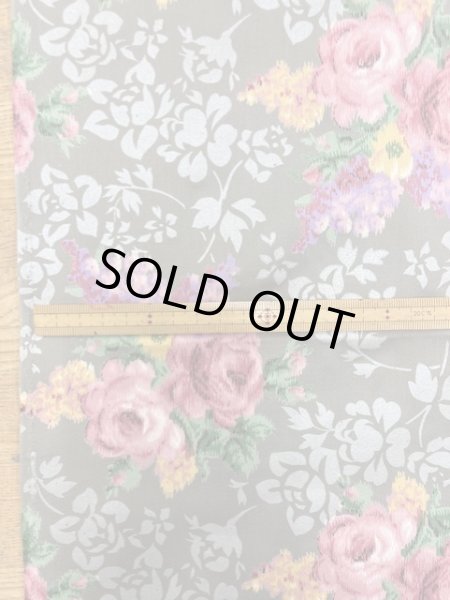 画像2: 生地:花柄コットン(カーキ/ピンク) (2)