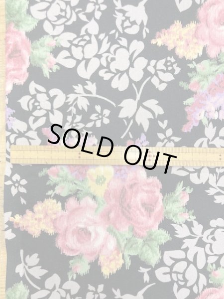 画像2: 生地:花柄コットン(黒/ピンク) (2)