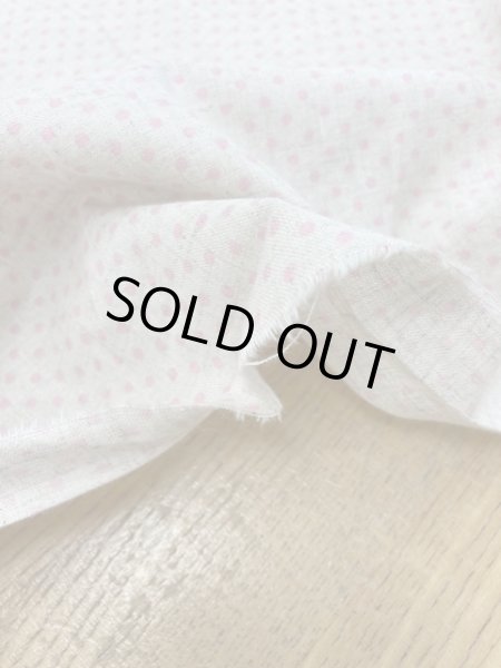 画像4: 生地:ドット柄プリントコットンリネン(生成/ピンク) (4)