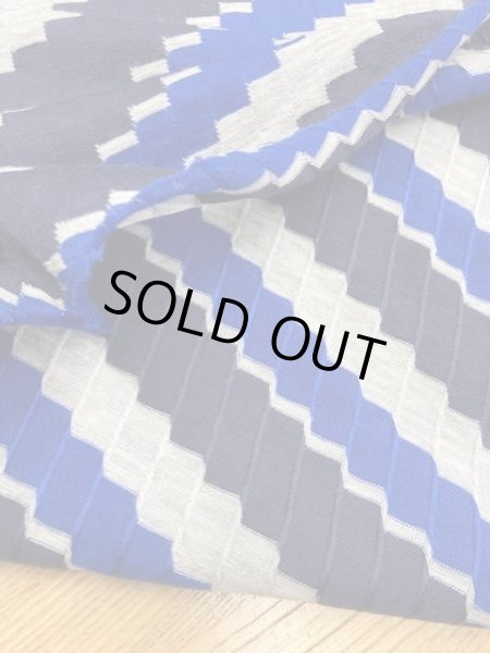 画像4: 生地：ジグザグボーダー柄ニット（青系） (4)