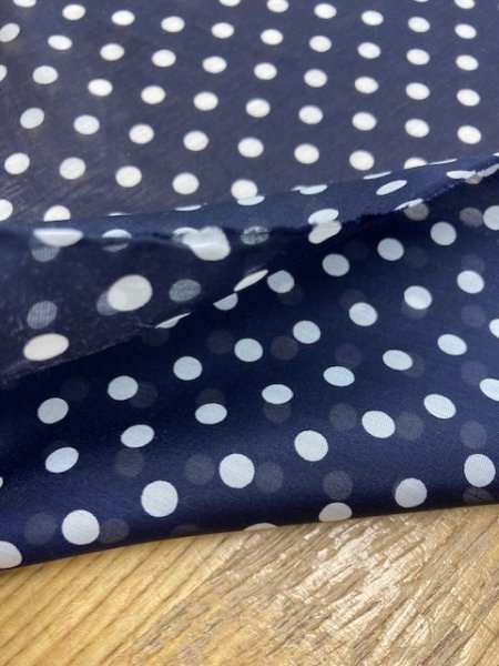 画像4: 生地:水玉柄プリントポリ(紺) (4)