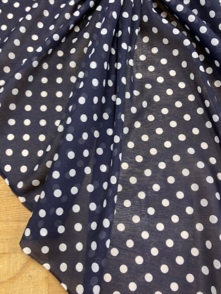 画像5: 生地:水玉柄プリントポリ(紺) (5)